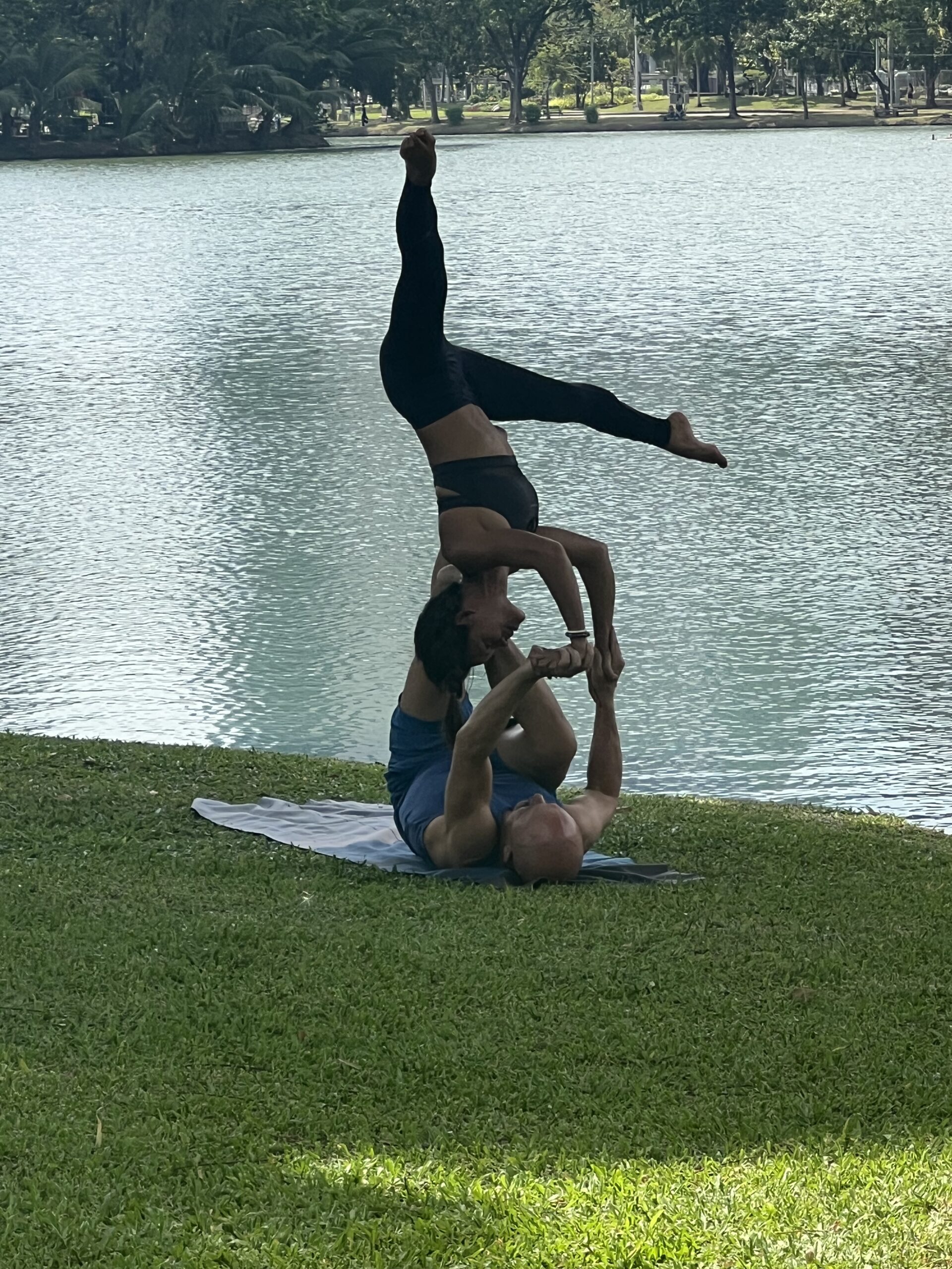 Riverbank partner stretch session